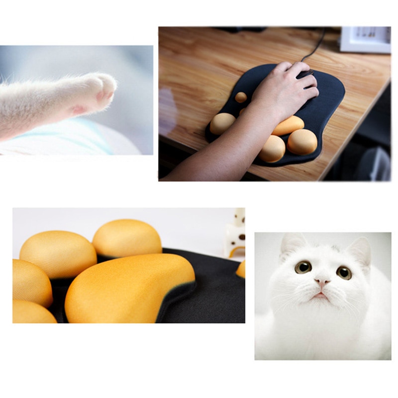 Comfortable Wrist Support Soft Cat Paw Mouse Pad
