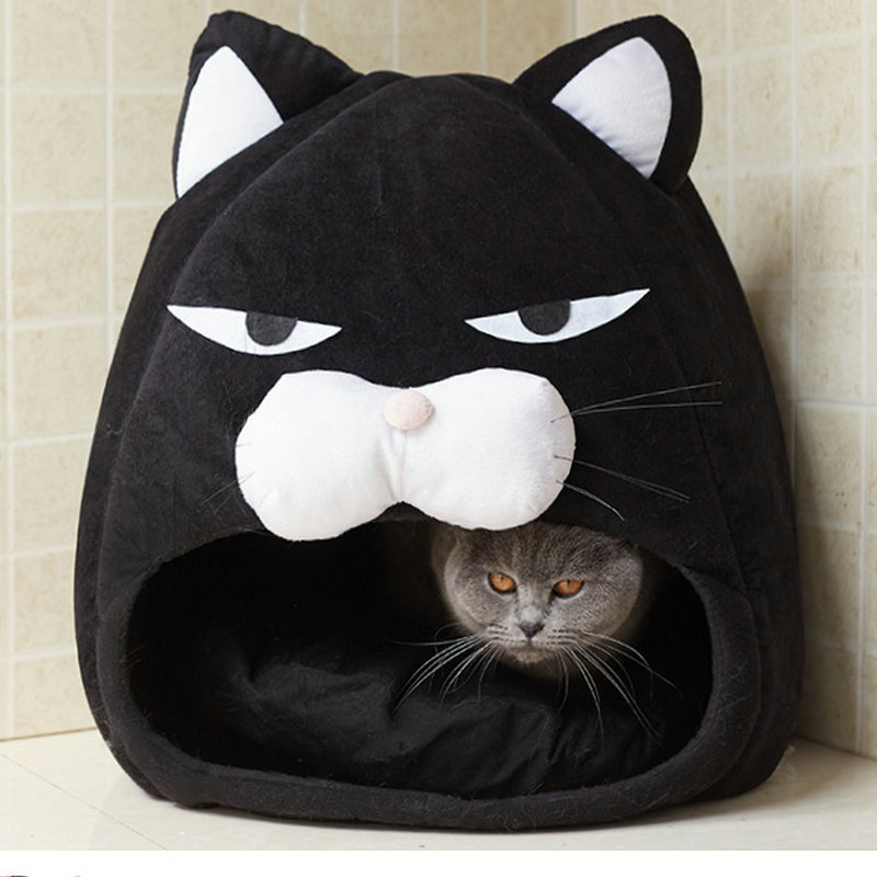 Cartoon Cat Shape Cat House Pet Bed
