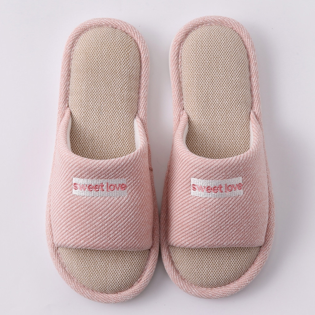 2020 Home Soft Cotton Slippers For Women Men Household Open Toe Guest