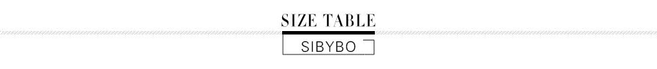 SIZE TABLE