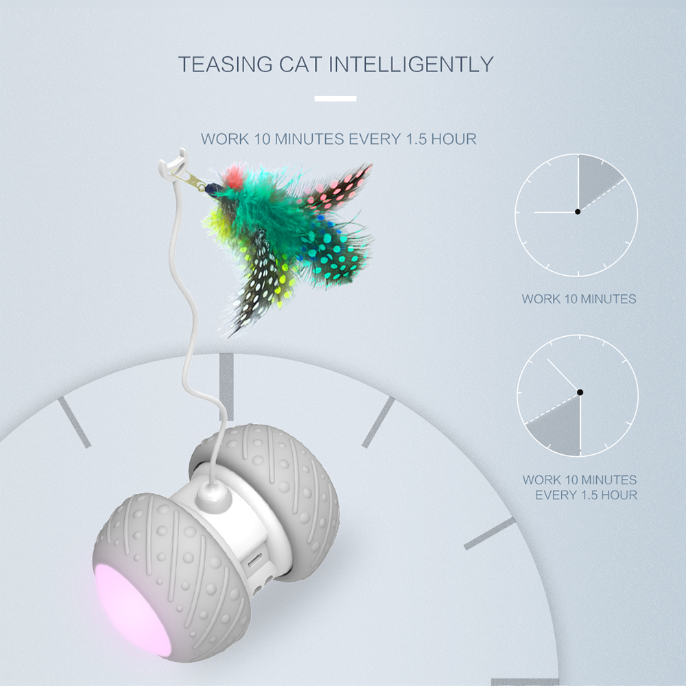 LED Rechargeable Electronic Pet Cat Toy Smart Automatic Cat Teaser
