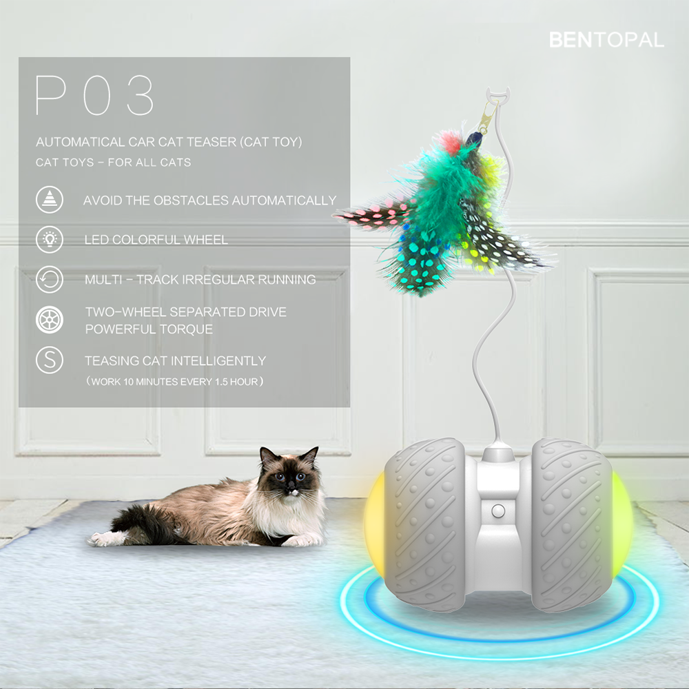 LED Rechargeable Electronic Pet Cat Toy Smart Automatic Cat Teaser