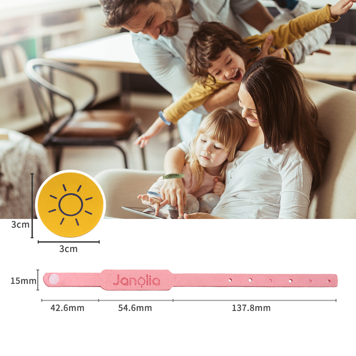 Janolia 12 Pcs Mosquito Repellent Set Natural Citronella Bracelets 32 Pcs Mosquito Patches for Indoor Outdoor Kids Adults