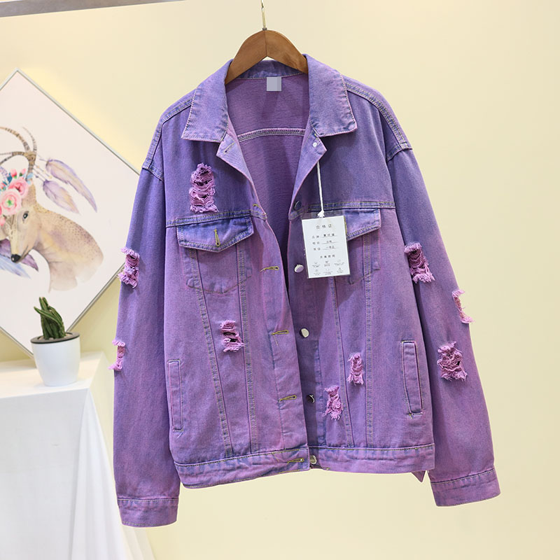 denim jacket colourful