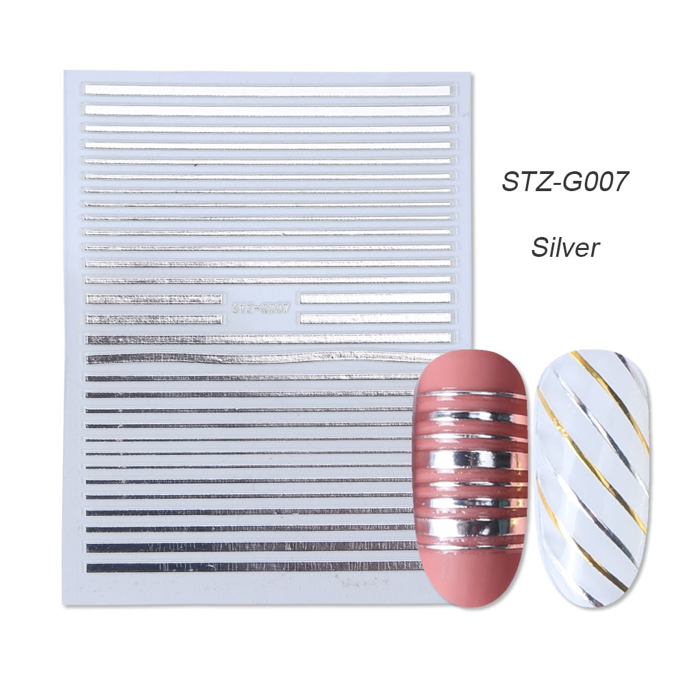 gold silver 3D stickers STZ-G007 Silver