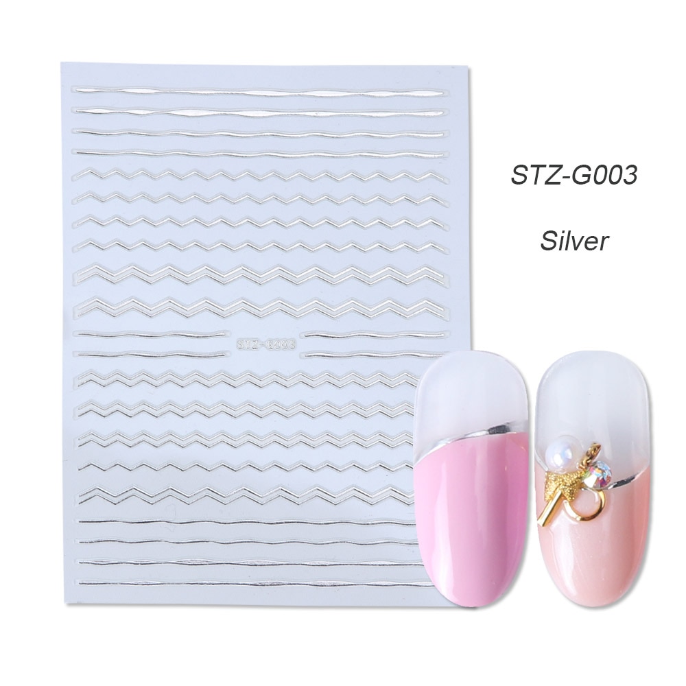 gold silver 3D stickers STZ-G003 siver
