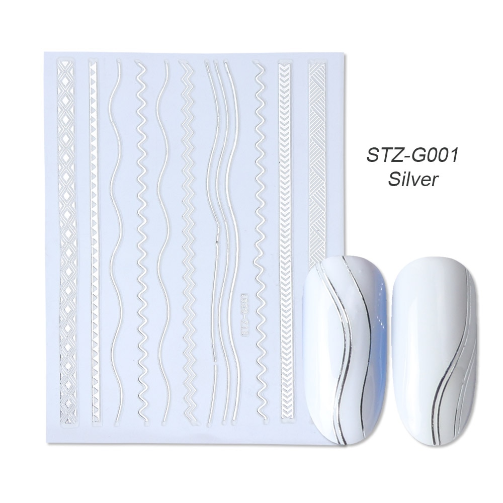 gold silver 3D stickers STZ-G001 Silver