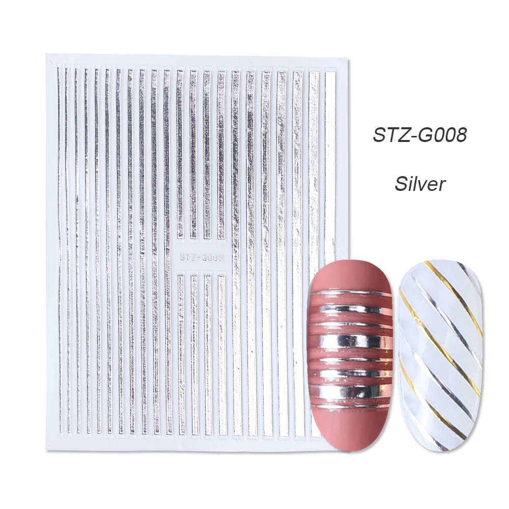 gold silver 3D stickers STZ-G008 Silver