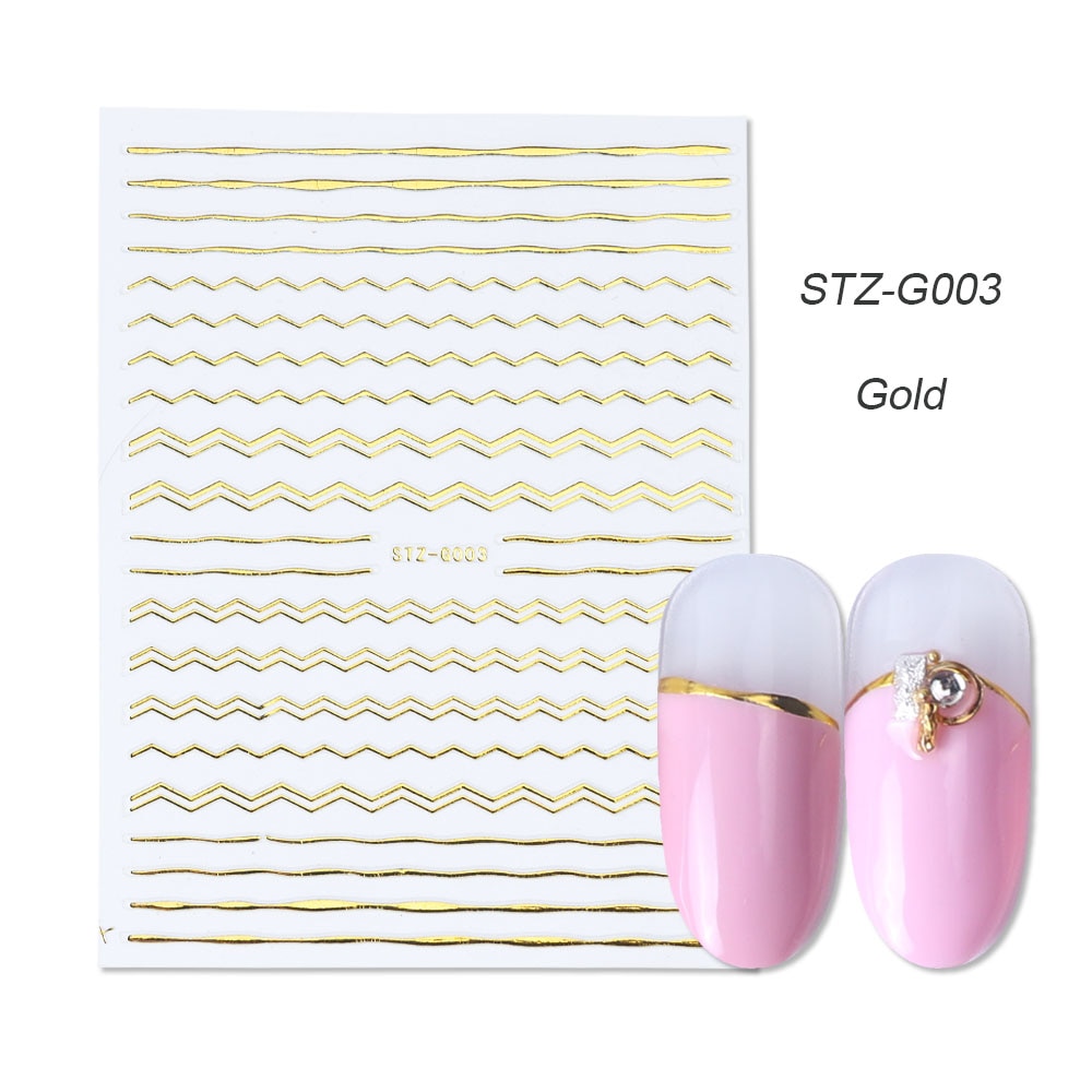 gold silver 3D stickers STZ-G003 gold