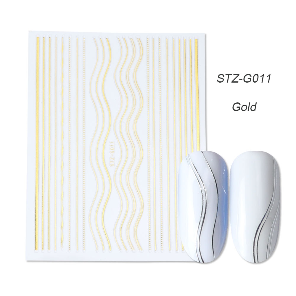 gold silver 3D stickers STZ-G011 gold