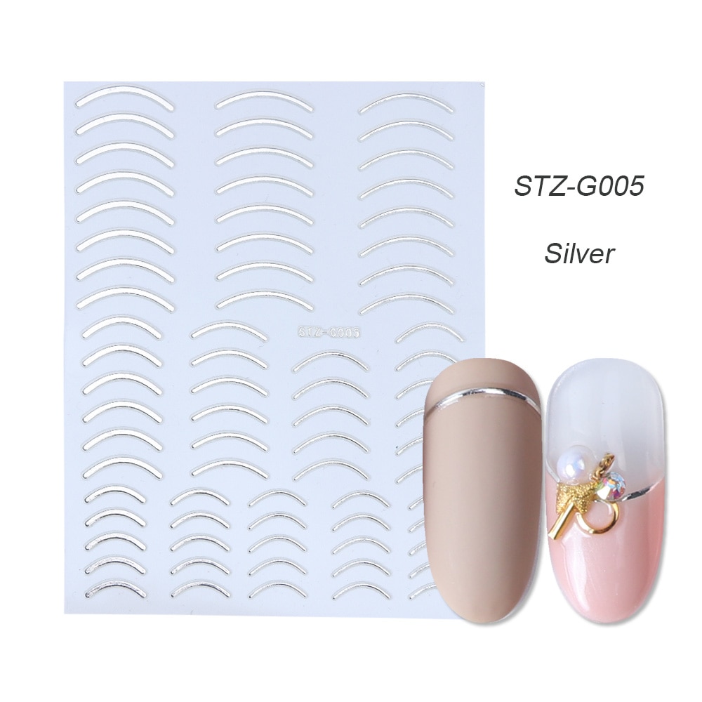 gold silver 3D stickers STZ-G005 Silver
