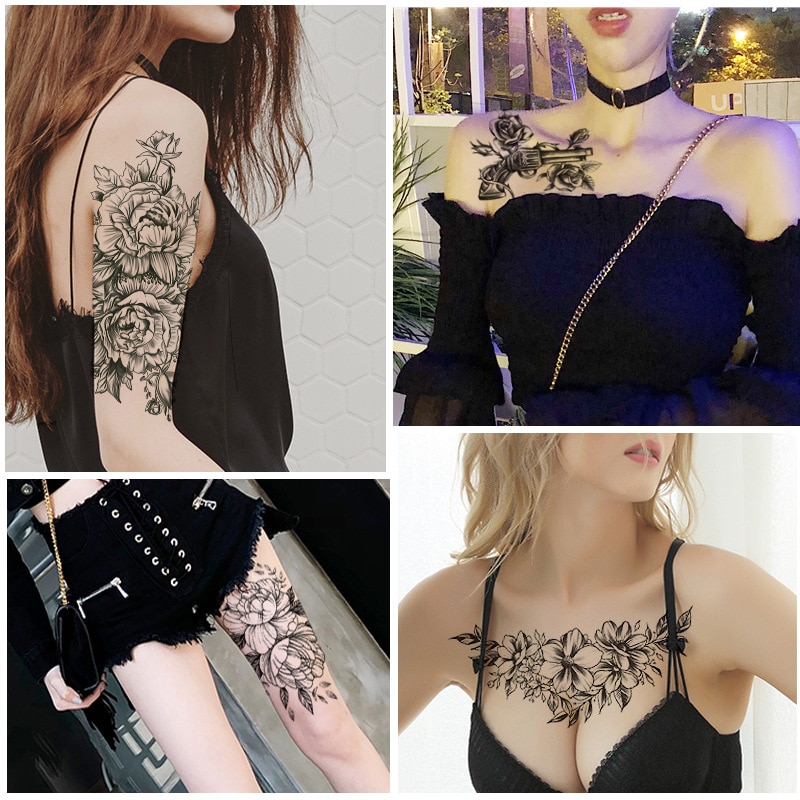 1 PC Fashion Women Girl Temporary Tattoo Sticker - Amexza