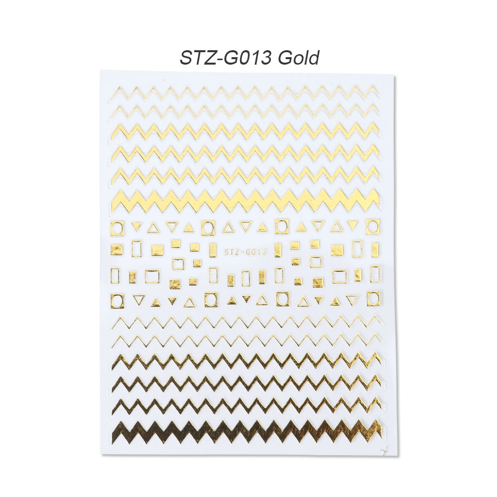 gold silver 3D stickers STZ-G013 Gold