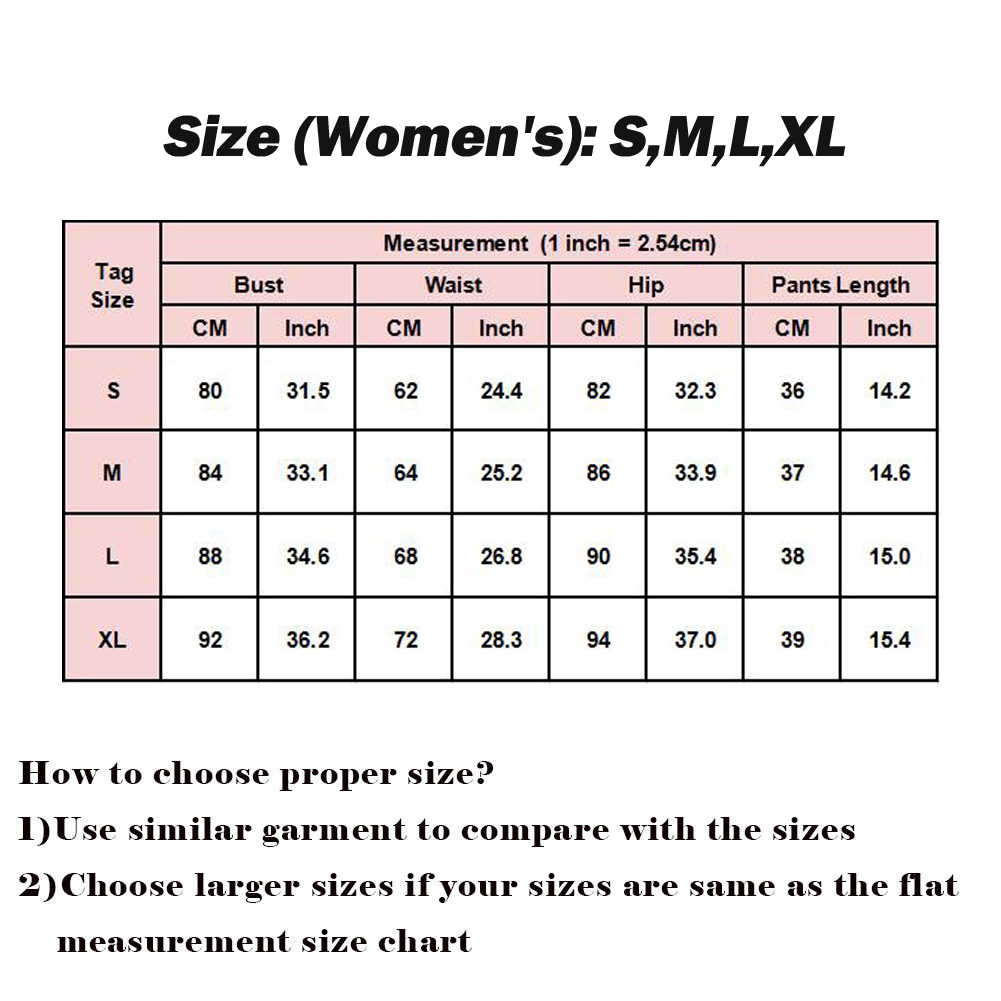 Two Piece Set Sports Outfit - Size Chart