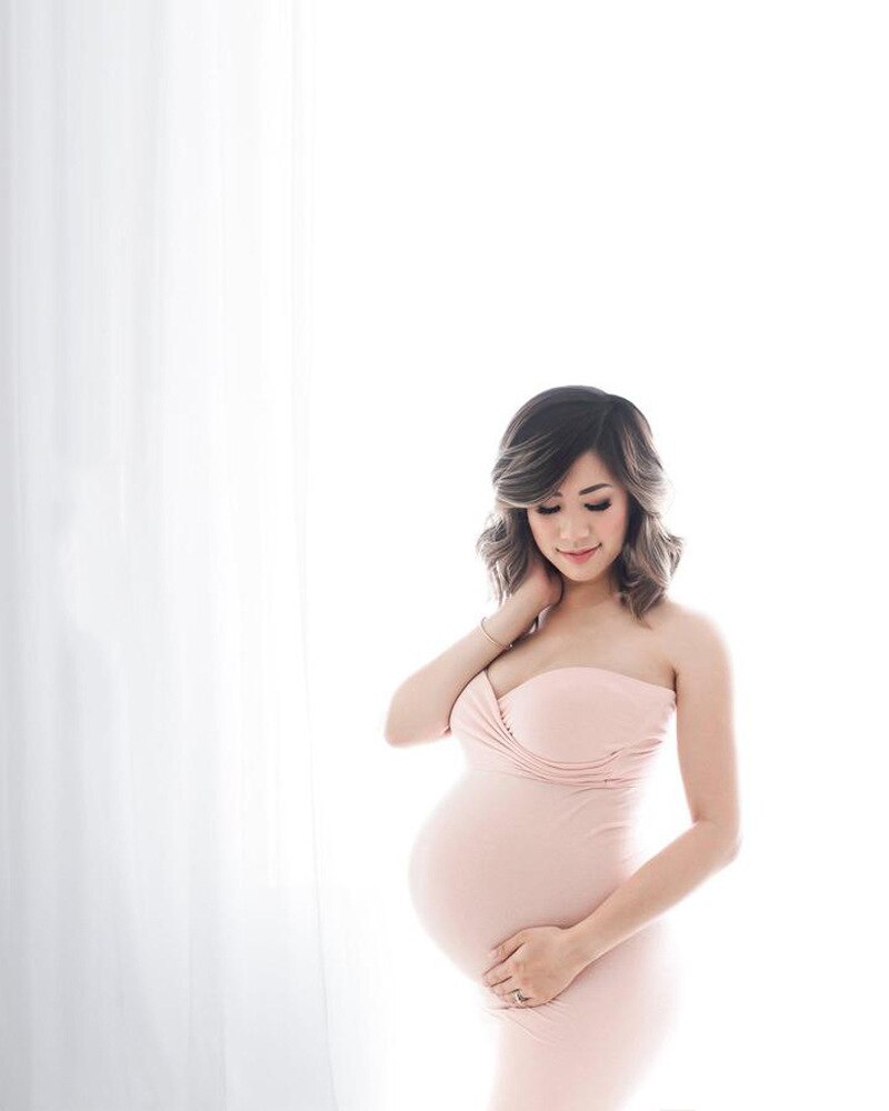 Long Maternity Dresses Photography Props Sexy Shoulderless Pregnant Dress Photo Shooting Pregnancy Maxi Maternity Gown For Women (4)