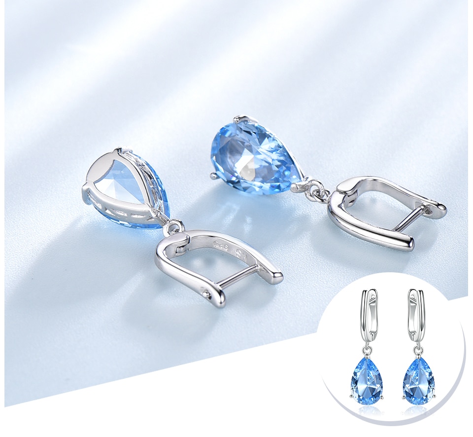 UMCHO  Nano Sky Blue Topaz 925 sterling silver earring for women EUJ095B-1-pc (4)