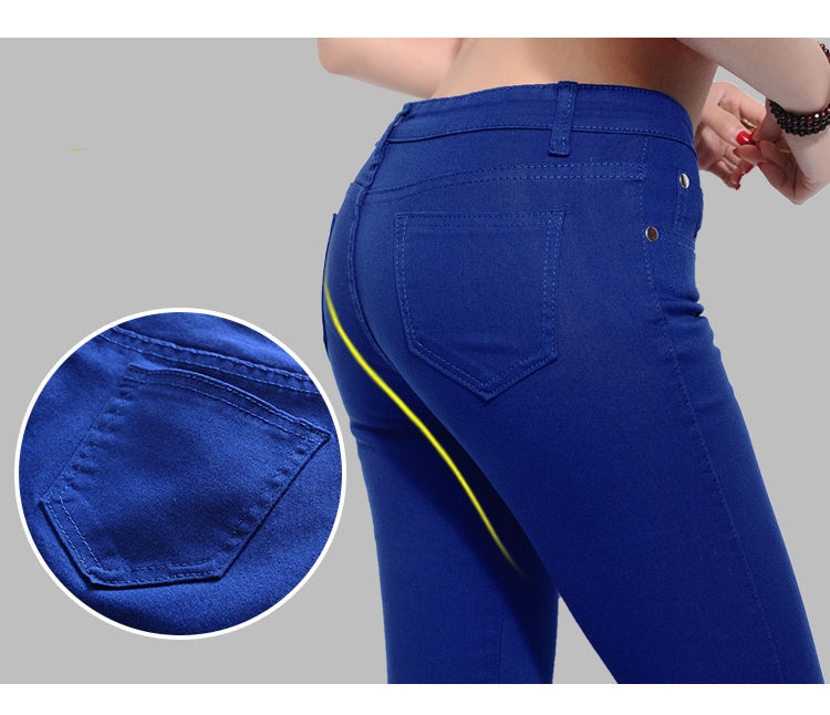 2018 New Spring Leisure Stretch Candy Color Cropped pants Female pencil pants Thin section Trousers Female feet Breeches (9)