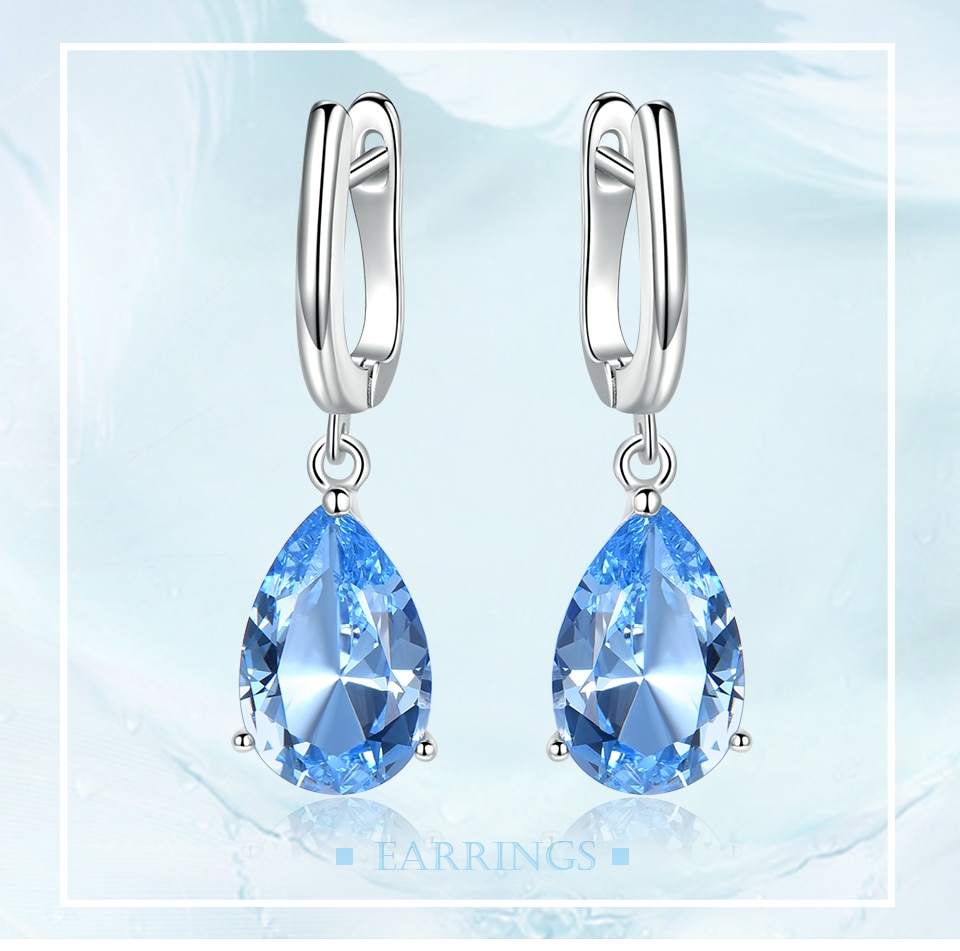 UMCHO  Nano Sky Blue Topaz 925 sterling silver earring for women EUJ095B-1-pc (1)