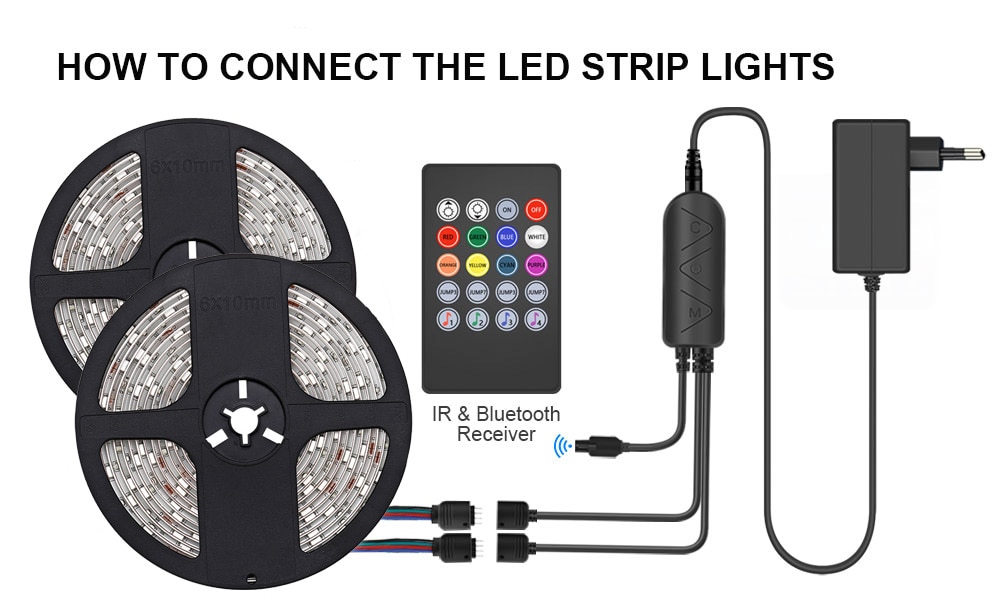 led strip lights 15m 20m 5m 10m RGB 5050 Flexible Ribbon tape Diod bluetooth led light strip music sync with remote for room led (2)