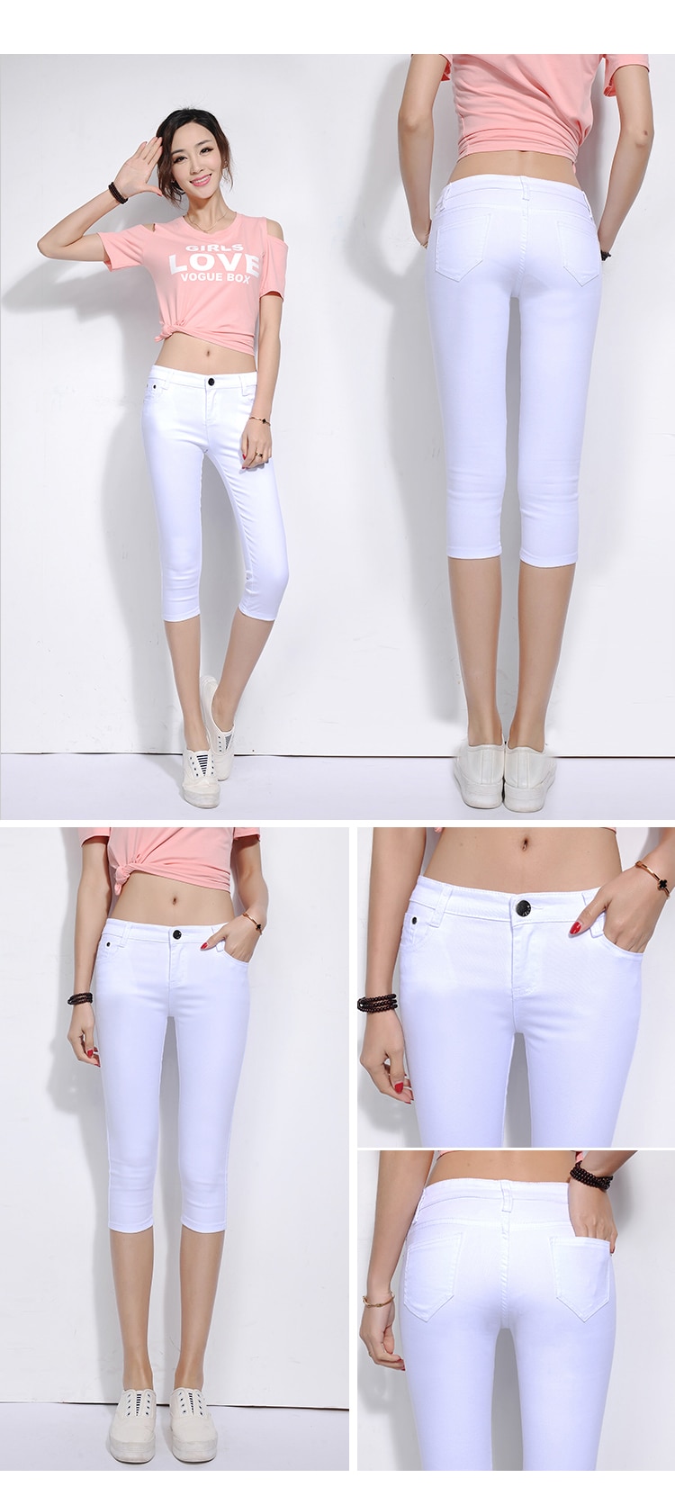 2018 New Spring Leisure Stretch Candy Color Cropped pants Female pencil pants Thin section Trousers Female feet Breeches (11)
