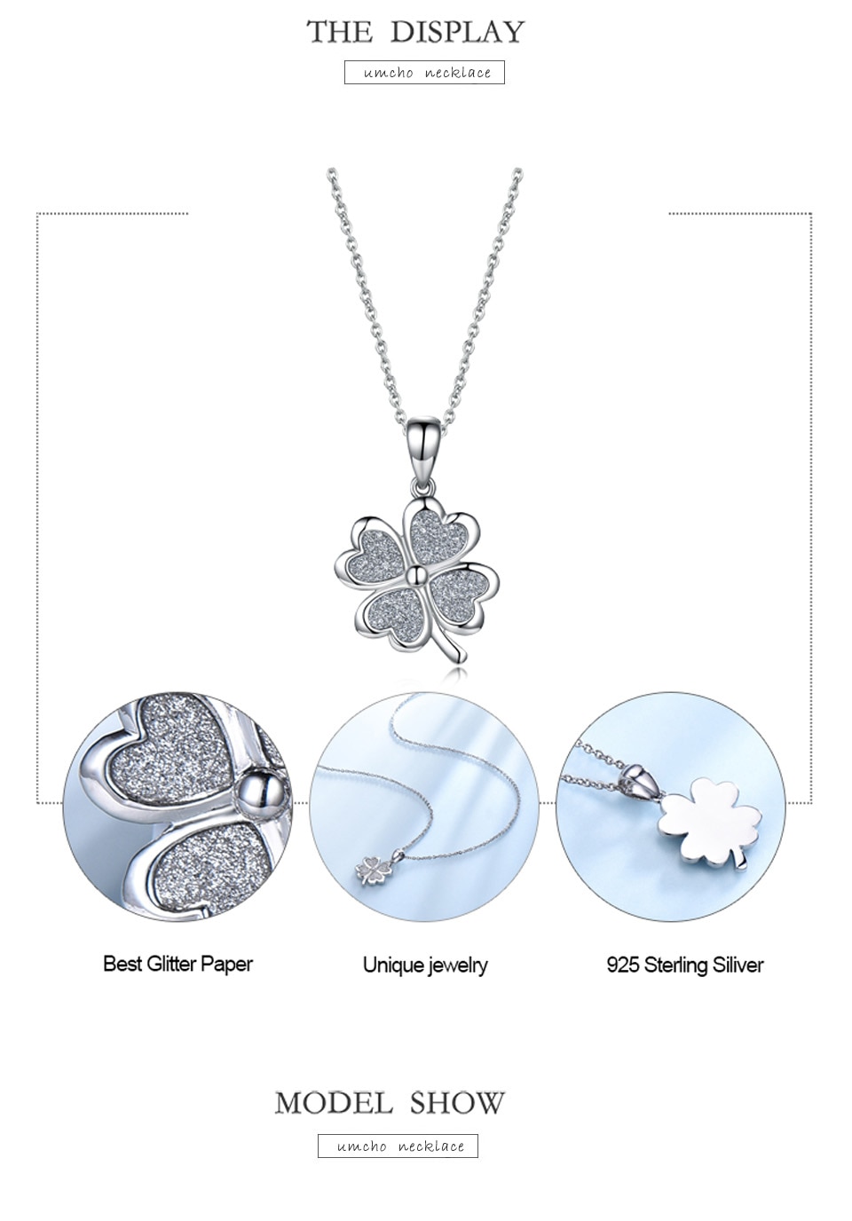 UMCHO Four Leaf Clover 925 sterling silver Necklace for Women EUJ068-1  (7)