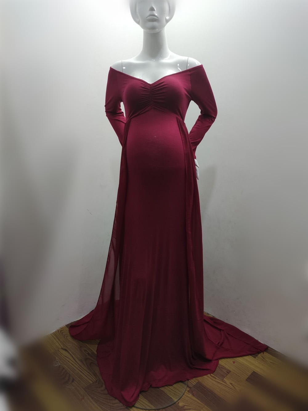 Maternity Dresses Long Maternity Photography Props Pregnancy Dress For Photo Shooting Pregnant Women Maxi Maternity Gown Clothes (1)