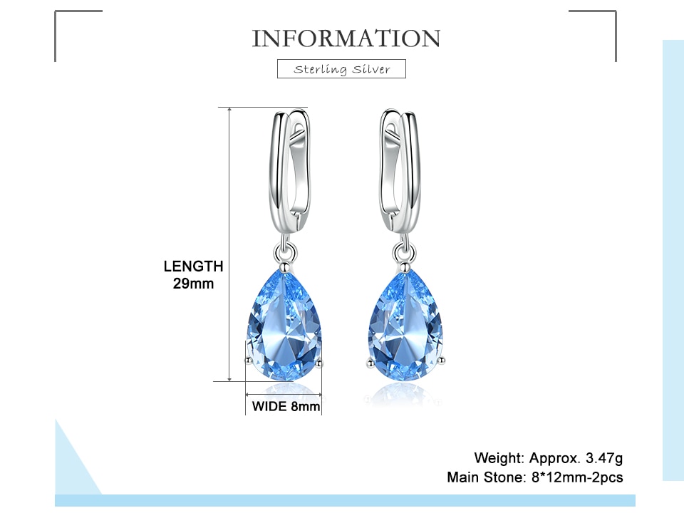 UMCHO  Nano Sky Blue Topaz 925 sterling silver earring for women EUJ095B-1-pc (2)