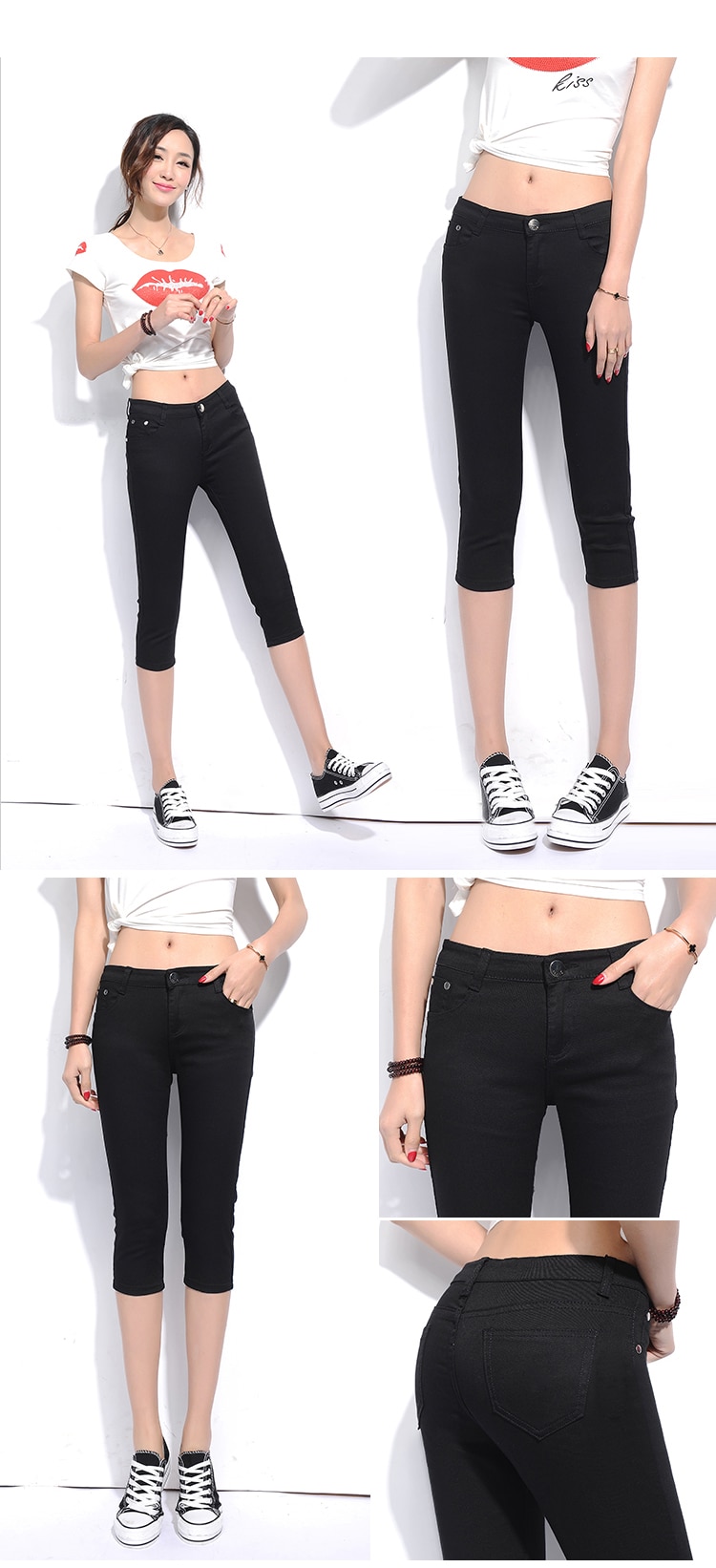 2018 New Spring Leisure Stretch Candy Color Cropped pants Female pencil pants Thin section Trousers Female feet Breeches (10)