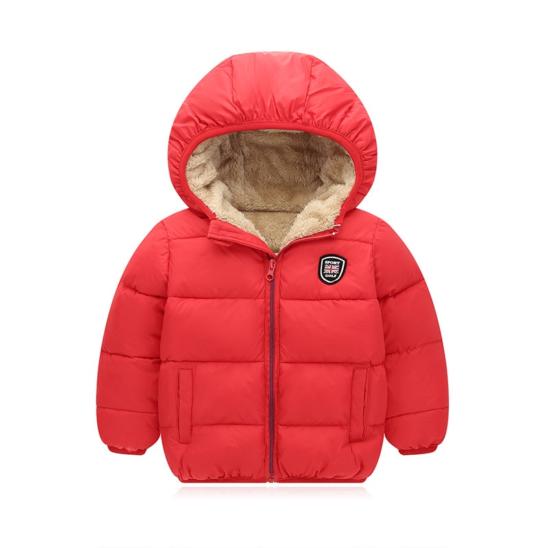 Winter Kids Hooded Jackets Boys Girls Thicken Warm Jacket Outerwear Fashion Baby Boy Zipper Cotton Velvet Jacket For Kids Coats (3)