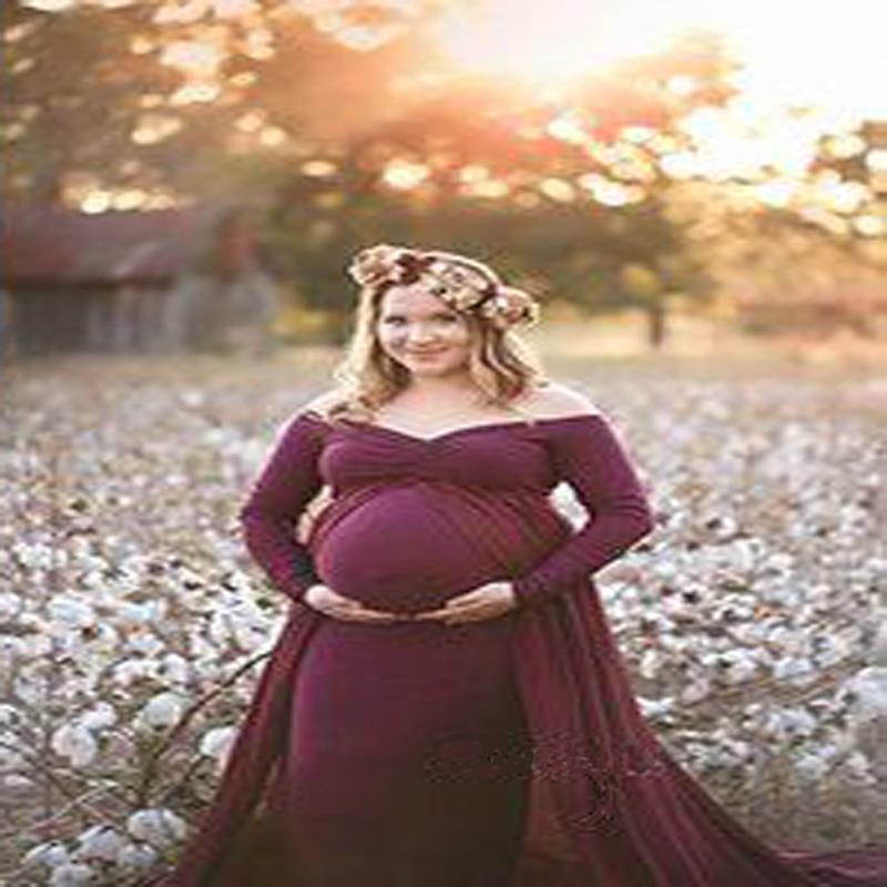 Maternity Dresses Long Maternity Photography Props Pregnancy Dress For Photo Shooting Pregnant Women Maxi Maternity Gown Clothes (4)