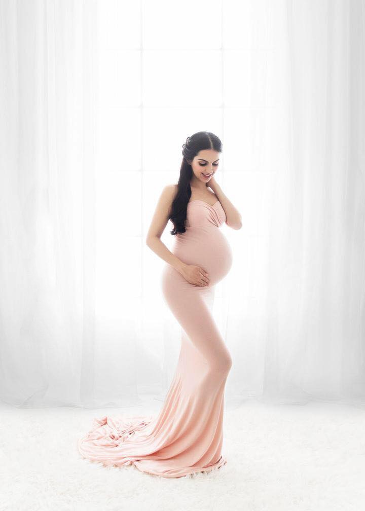 Long Maternity Dresses Photography Props Sexy Shoulderless Pregnant Dress Photo Shooting Pregnancy Maxi Maternity Gown For Women (5)