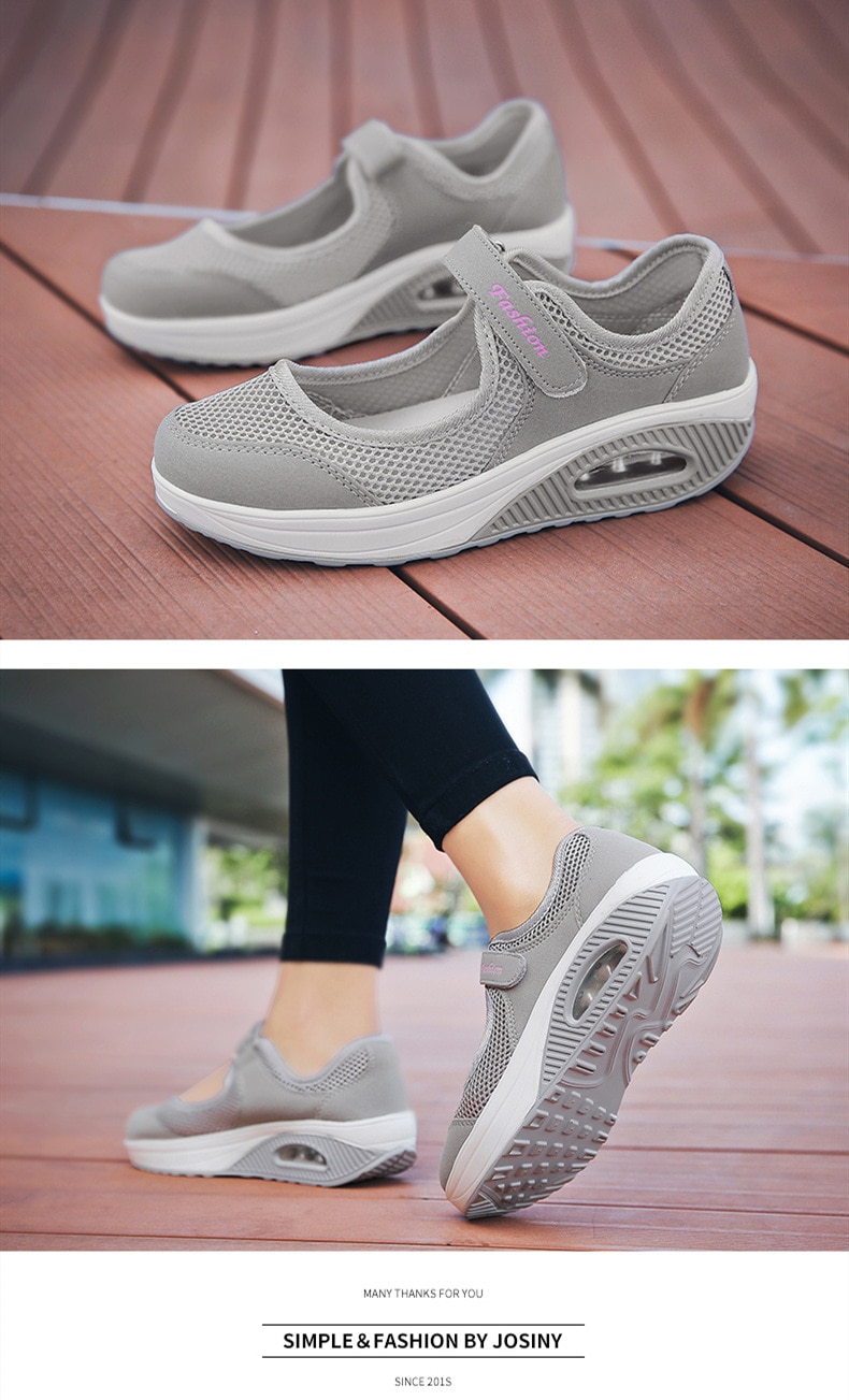 STS Brand 2019 New Fashion Women Sneakers Casual Air Cushion Hook & Loop Loafers Flat Shoes Women Breathable Mesh Mother's Shoes (15)