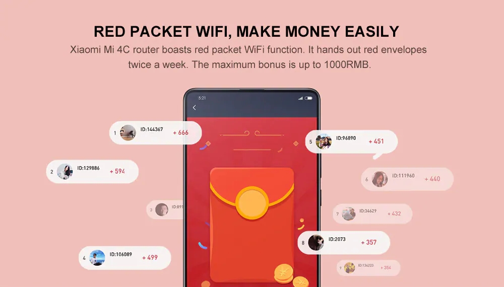 Xiaomi Mi 4C Wireless Router 2.4GHz 300Mbps Four 5dBi Antennas Wireless WIFI Router