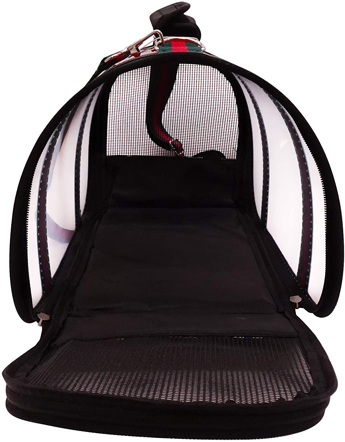 Foldable Pet Handbag Transparent Design Breathable Shoulder Tote Bag