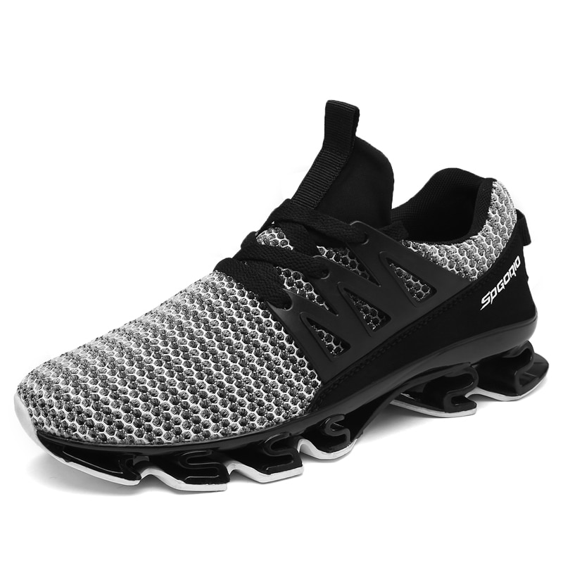 Grey Men Lace up Breathable Shoes Sport Sneaker3 (55) - 