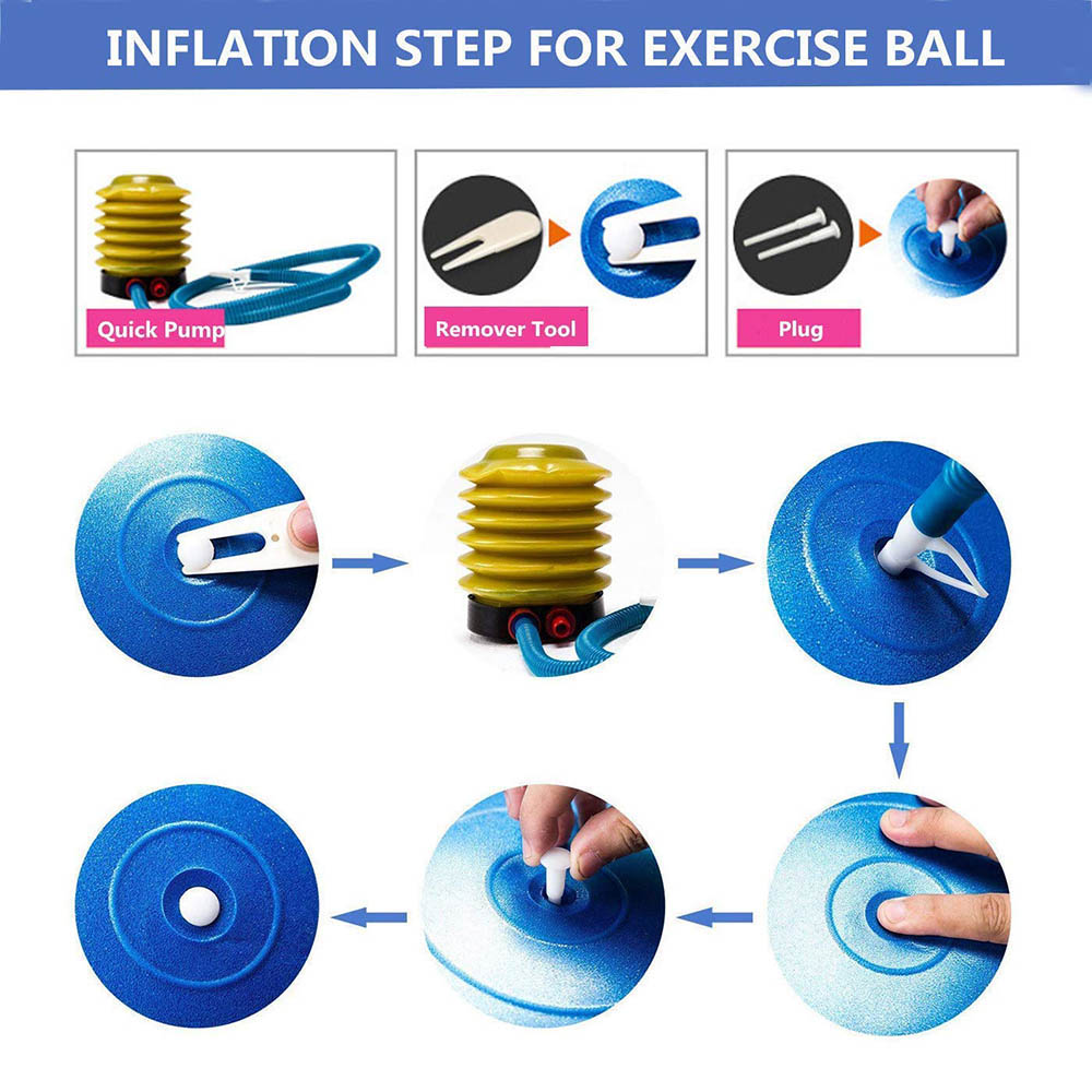 Sports Yoga Balls Balance Bola Pilates Fitness Ball with Pump Anti-Burst & Anti-Slip Gym Exercise Workout Body Building Massage (2)