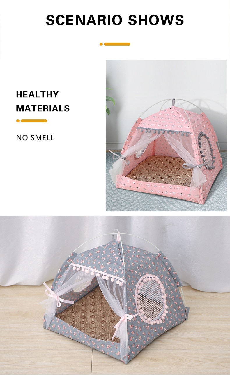 Sweet Princess Cat Tent House Pet Cat Bed Portable Foldable