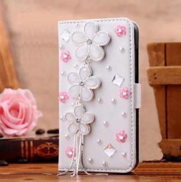 Bling-Handmade-Glitter-Rhinestone-Pearl-Leather-Flip-Wallet-Protective-Case-for-iphoneX-5-6-7-8