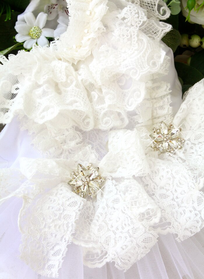 Handmade Vintage Elizabeth Retro Style Pet Wedding Dresses Cat Costume