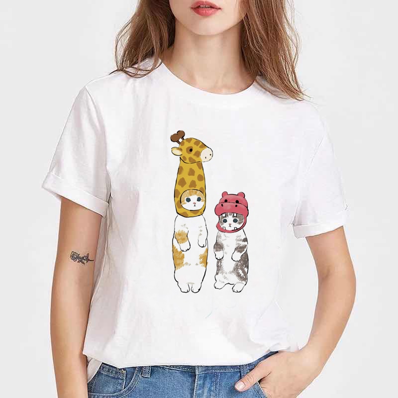 Japanese Sushi Cat Print Harajuku women T-shirt Female Tee Shirt