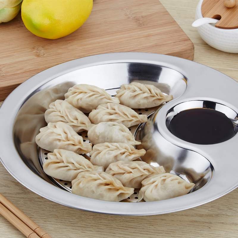 Stainless Steel Round Dumpling Dish (6)