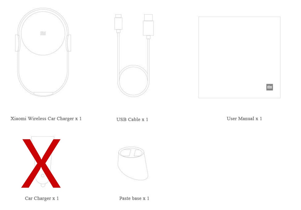 Original Xiaomi Mijia Wireless Car Charger 1020W Max Electric Auto Pinch 2.5D Glass Ring Lit For Mi 9 (20W) MIX 2S  3 (10W) Qi