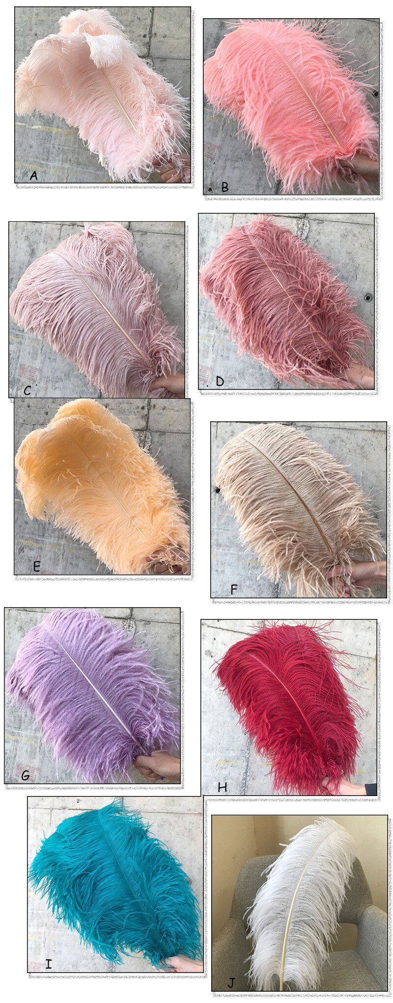 JAROWN Natural Feathers Ostrich Plumes Wedding Party DIY Decoration Feathers Home Crafts Lighting Decorations Carnival Party Halloween Decor (213)