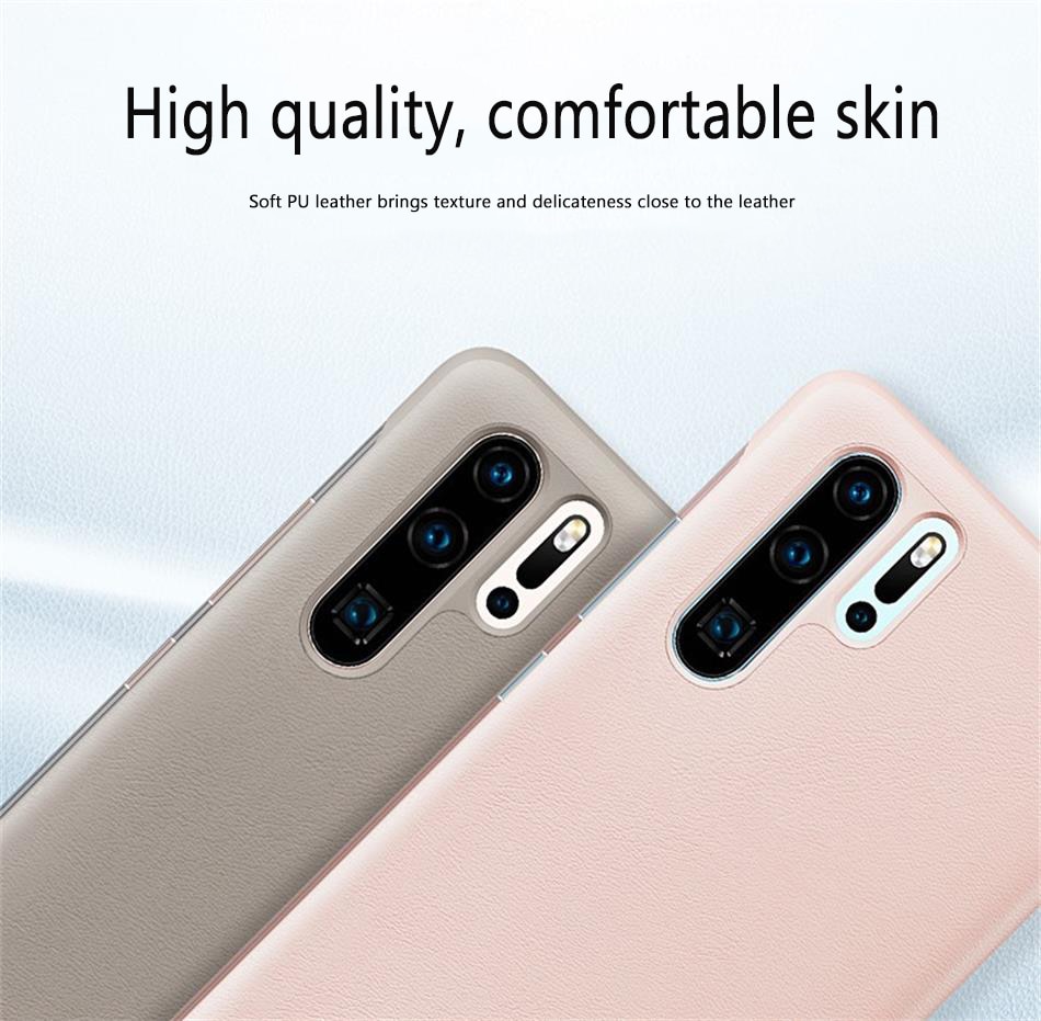 2Huawei P30 Pro Flip Case Cover Original Huawei Huawei P30 case Smart Touch clear View Window PU Leather Luxury Protective