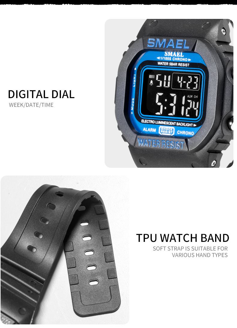 6.digital watch waterproof