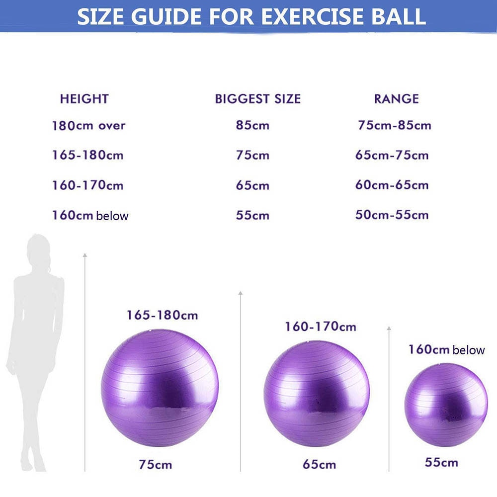 Sports Yoga Balls Balance Bola Pilates Fitness Ball with Pump Anti-Burst & Anti-Slip Gym Exercise Workout Body Building Massage (1)