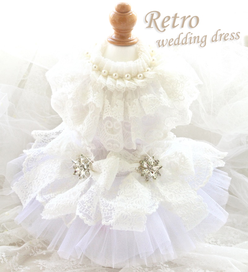 Handmade Vintage Elizabeth Retro Style Pet Wedding Dresses Cat Costume